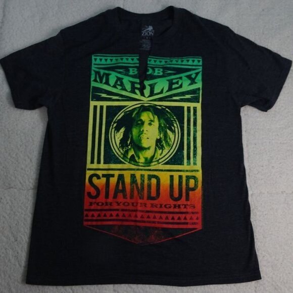 Bob Marley "Stand Up For Your Rights' Black Medium - Picture 1 of 4